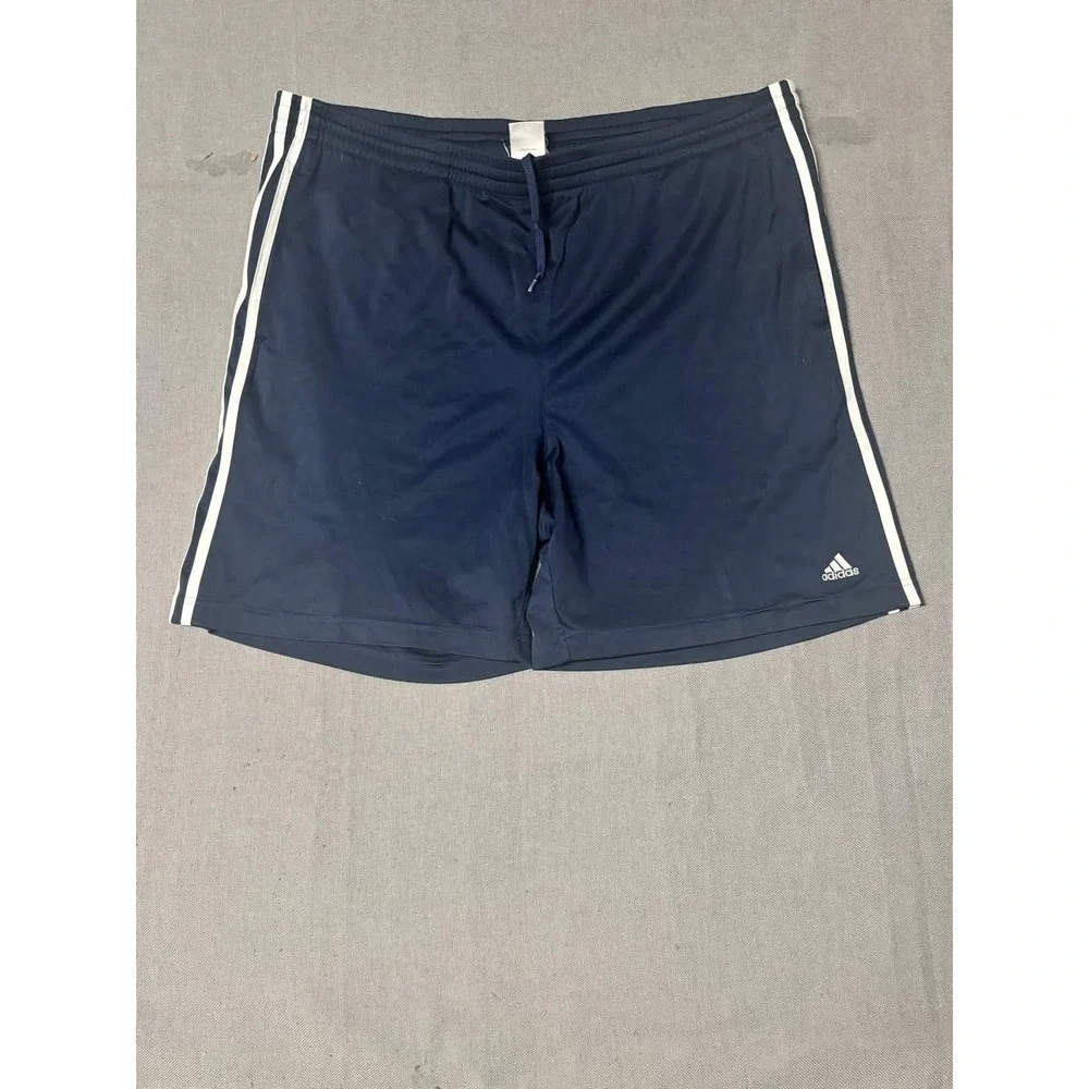 Adidas Mens XL Navy Blue 3-Stripe Soccer Shorts